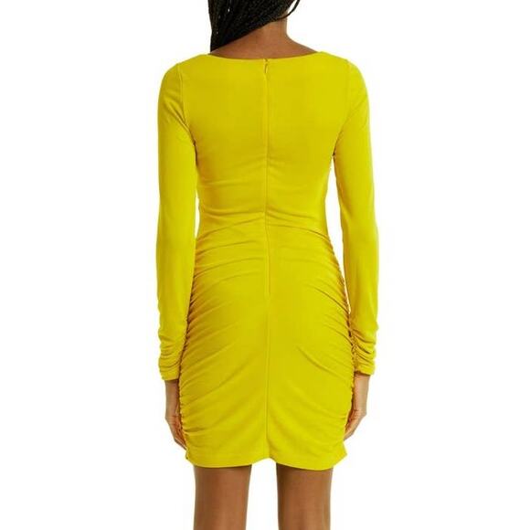 Cinq a Sept Miah Dress in Pineapple Bright Yellow Long Sleeve - Picture 8 of 10